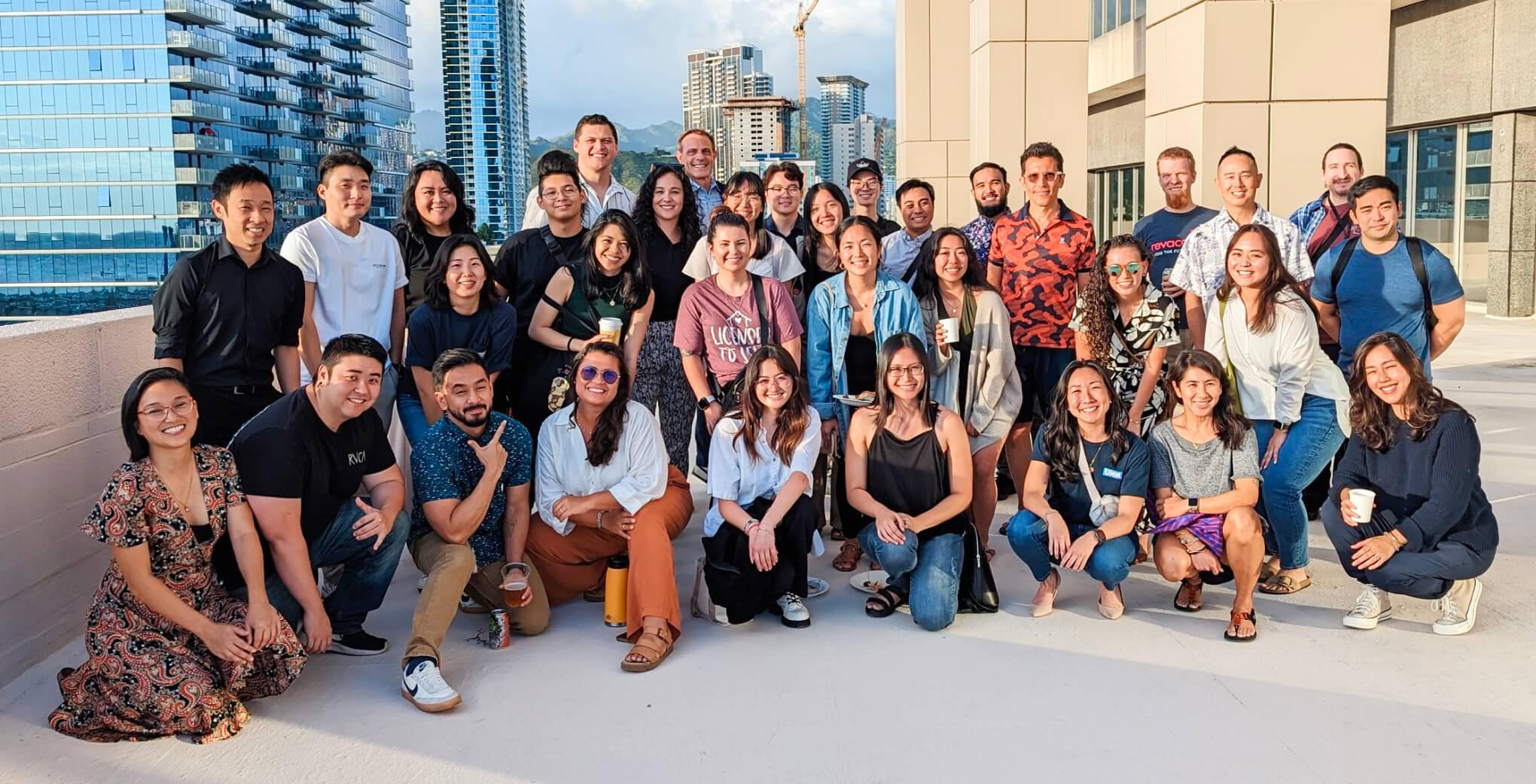 UXHI community group photo on rooftop